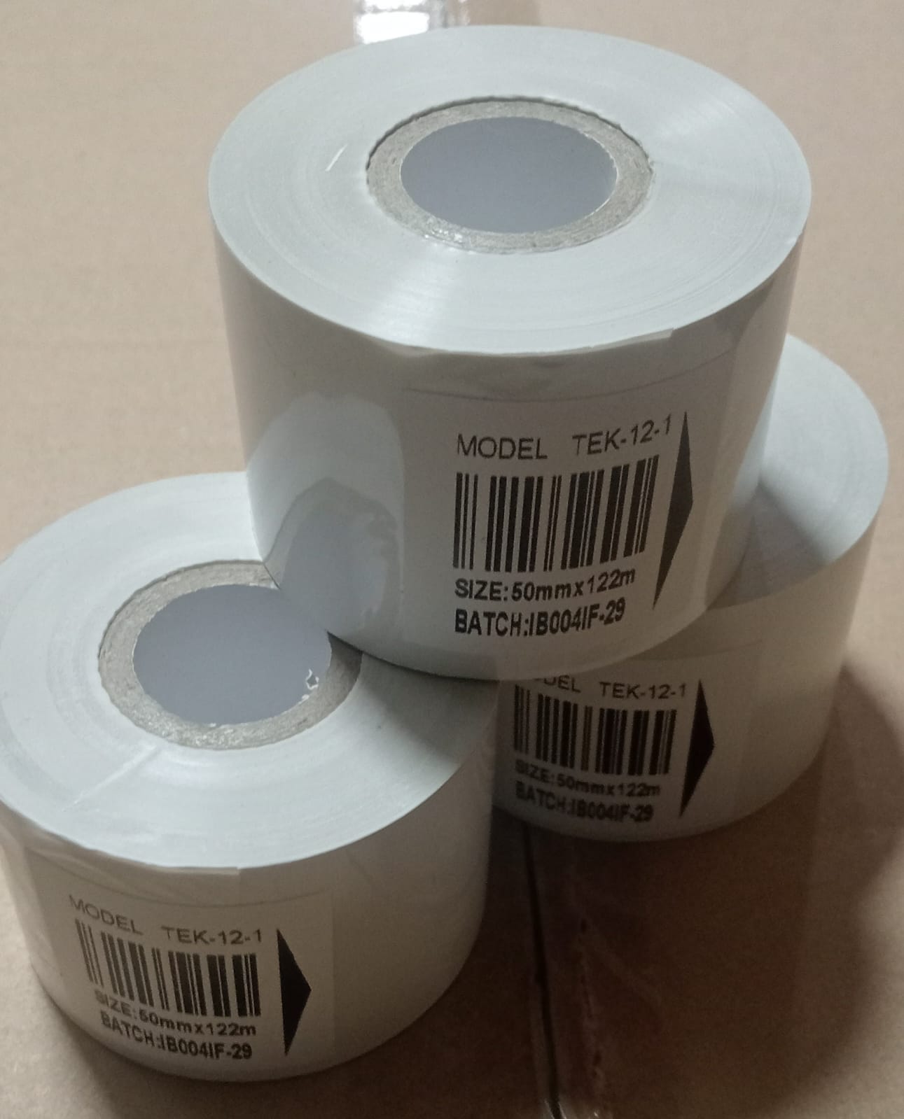 Cinta hot stamping 50mm X 122 MT BLANCA ( Caja x 96 Un) rollo x 6
