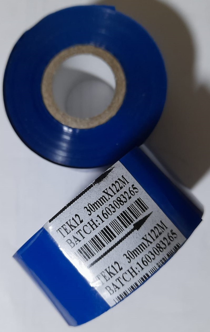 Cinta Hot Stamping 30mm X 122 MT AZUL ( Caja x 160 Un ) rollo x 10